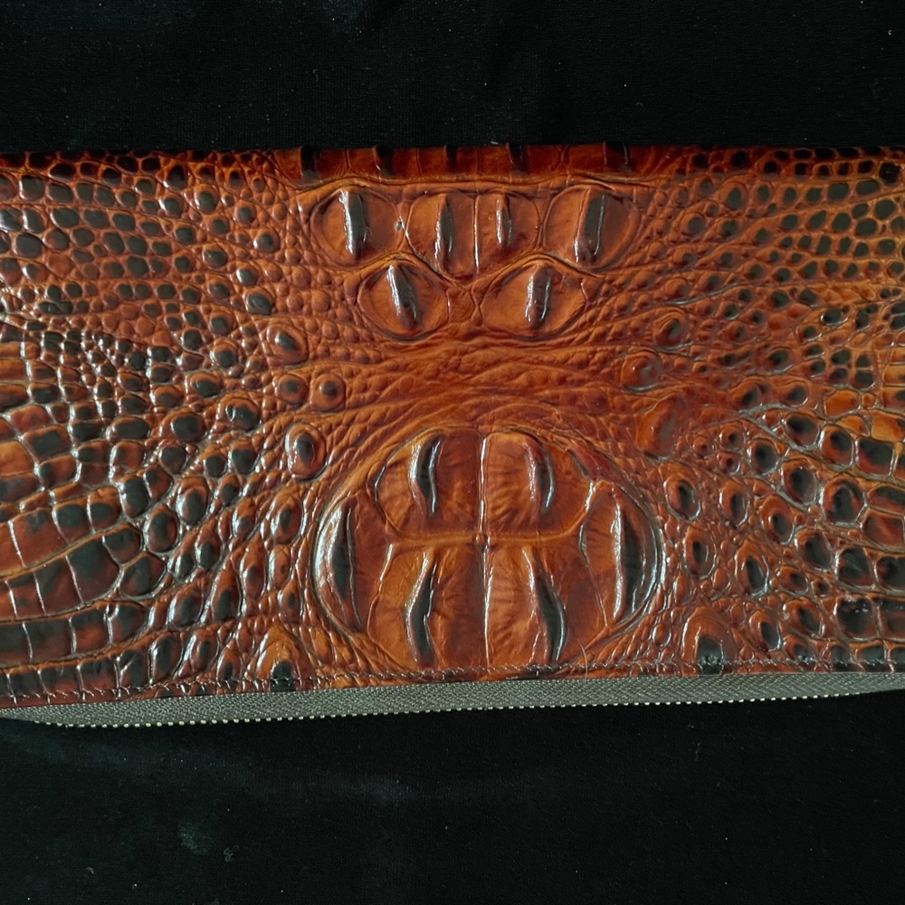 Brahmin Crocodile-Embossed Travel Wallet